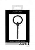 Ouch! Urethral Sounding - Tiered Silicone Plug - Black - 8 mm